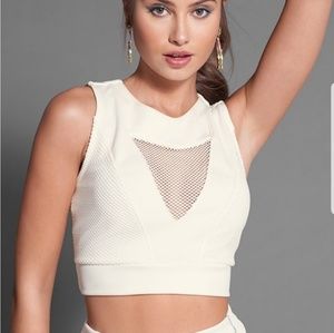 Mesh Detailed Crop & Free Pair of Jeans